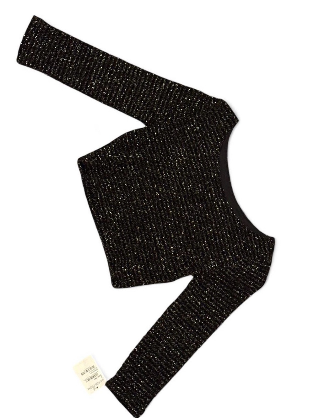Brand New Sparkly Black Metallic Cropped Sweater!